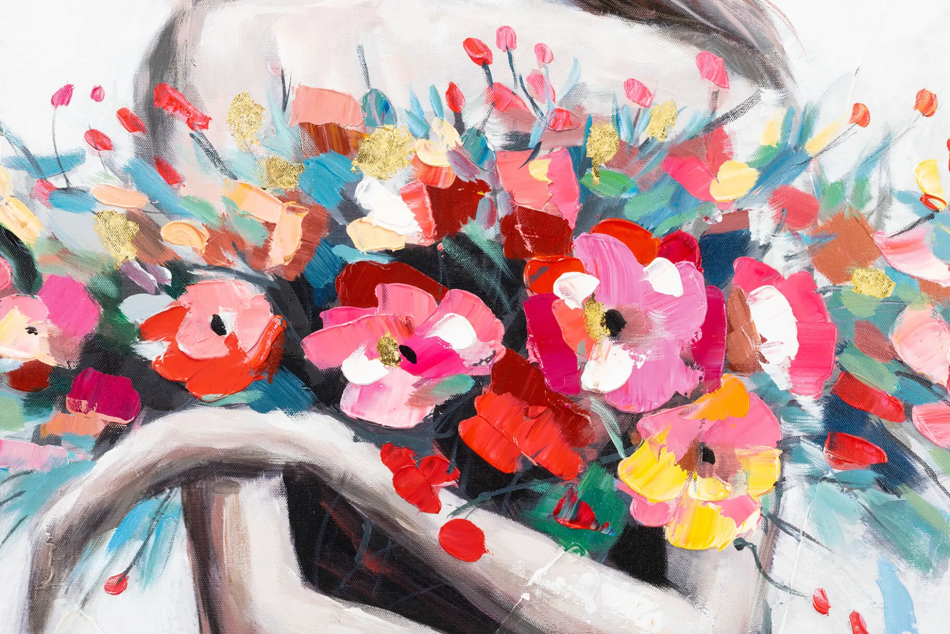 Handgemaltes Gemälde 'Flowery Temptation' 80x80cm | inkl. Echtheitszertifikat