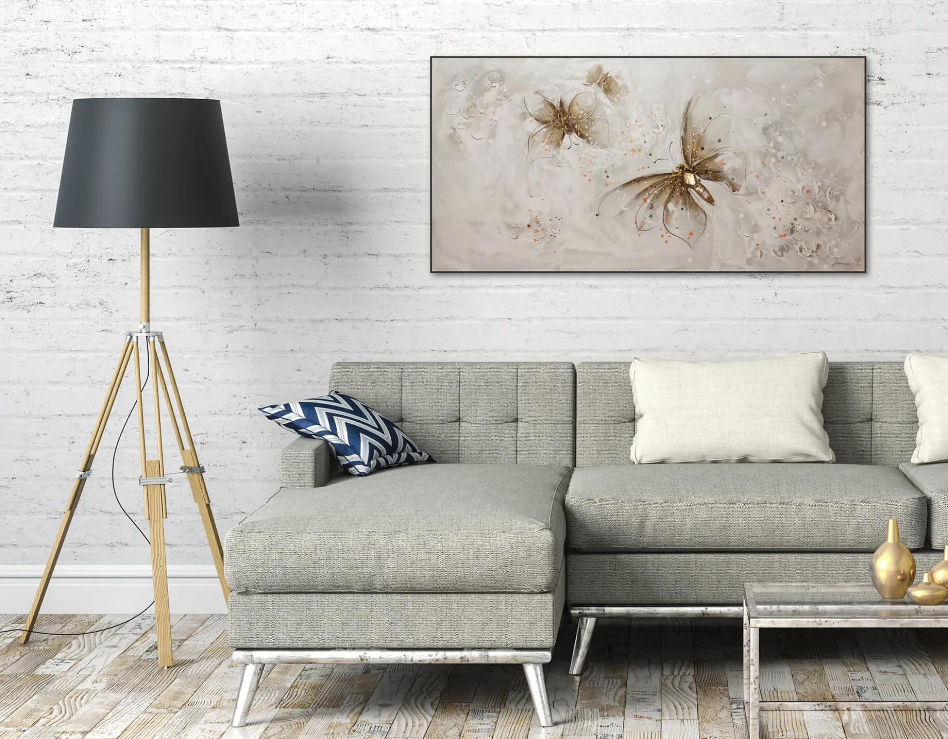 Handgemaltes Gemälde 'Flug durch den Sommer' 120x60cm | inkl. Echtheitszertifikat