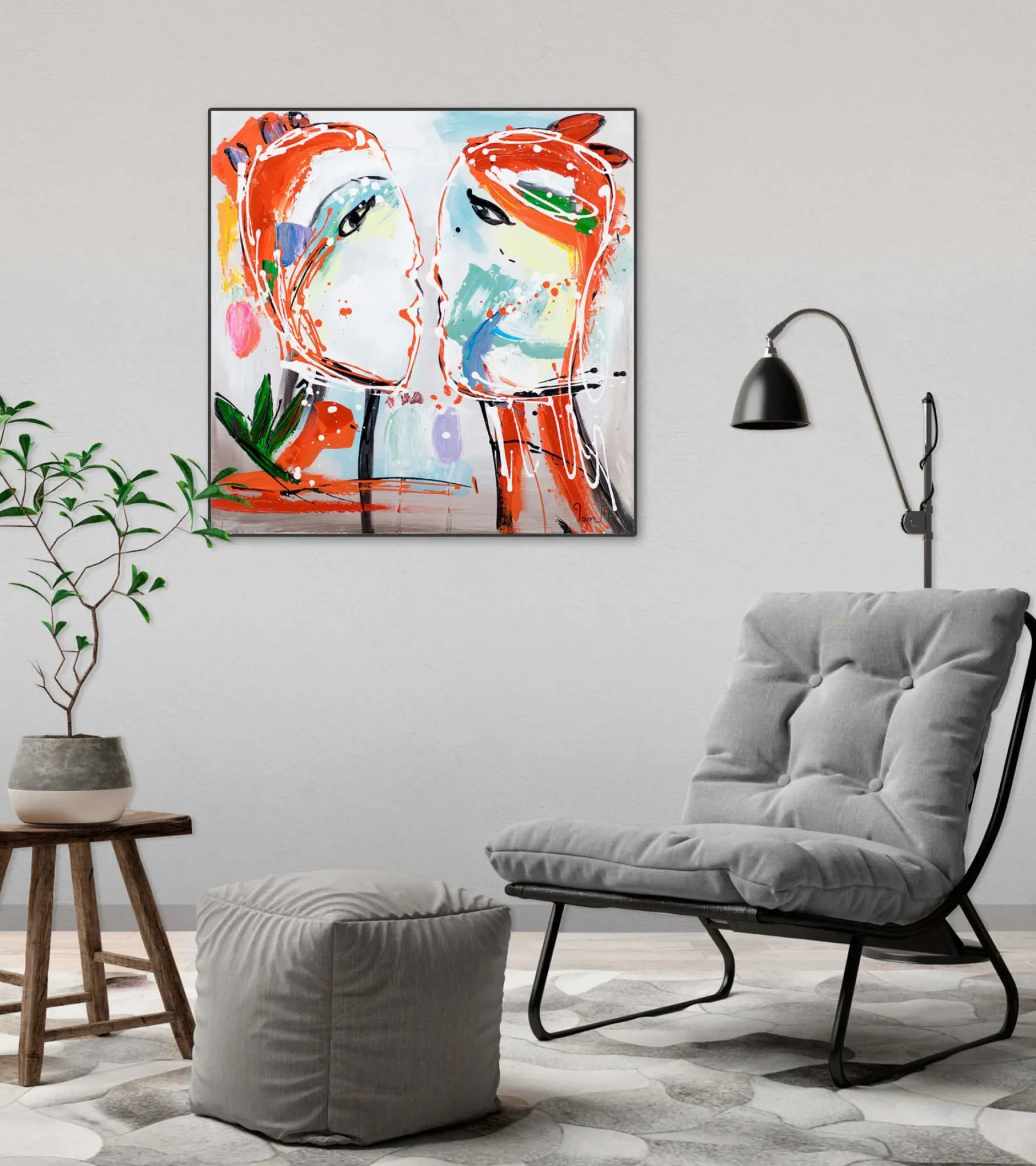 Handgemaltes Gemälde 'For Good and All' 60x60cm | inkl. Echtheitszertifikat