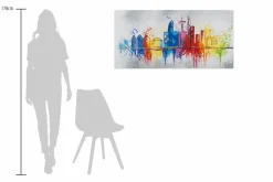 Handgemaltes Gemälde 'Frankfurt im Flug' 120x60cm | inkl. Echtheitszertifikat