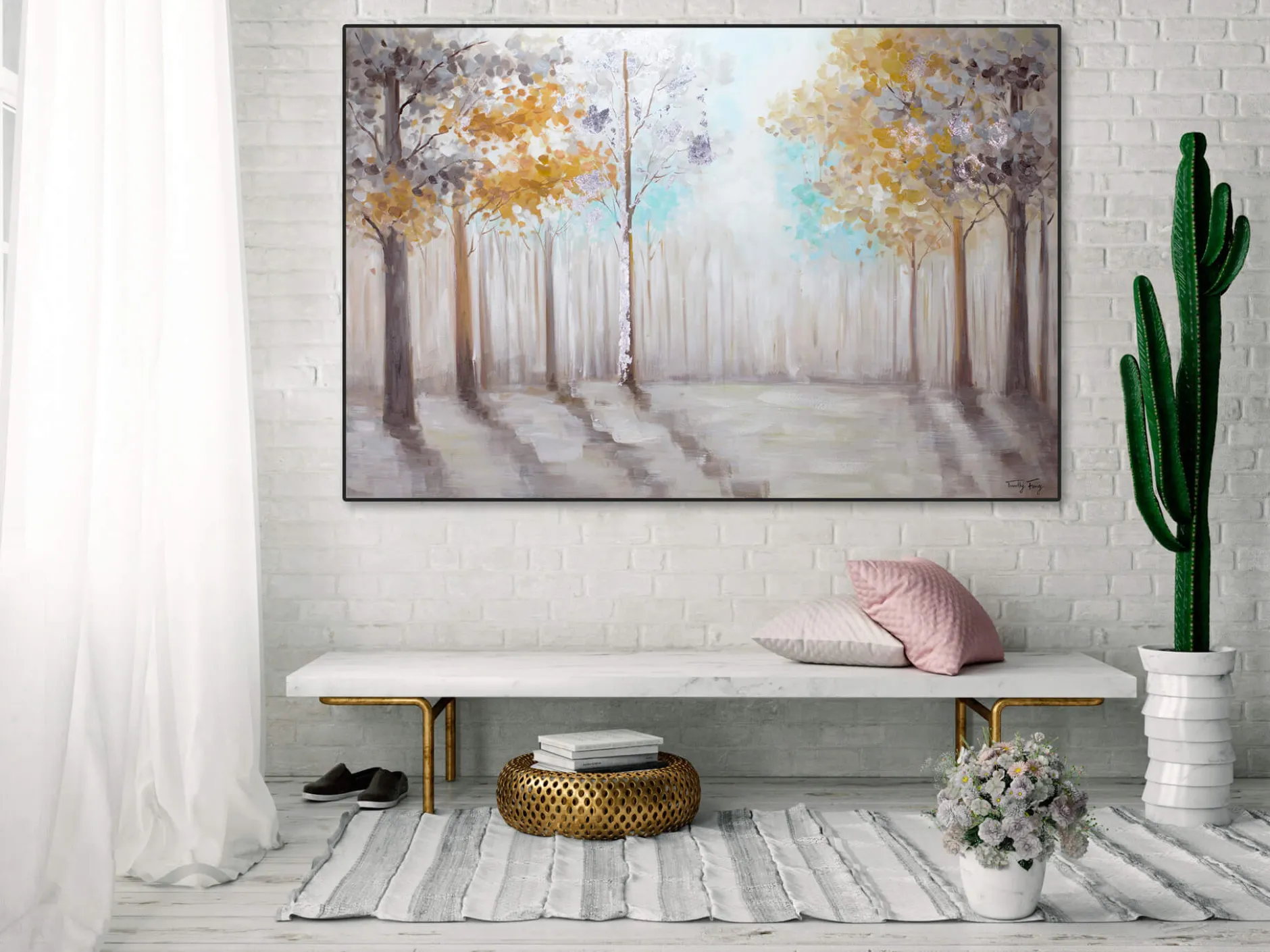 Handgemaltes Gemälde 'Frühes Erwachen' 120x80cm | inkl. Echtheitszertifikat