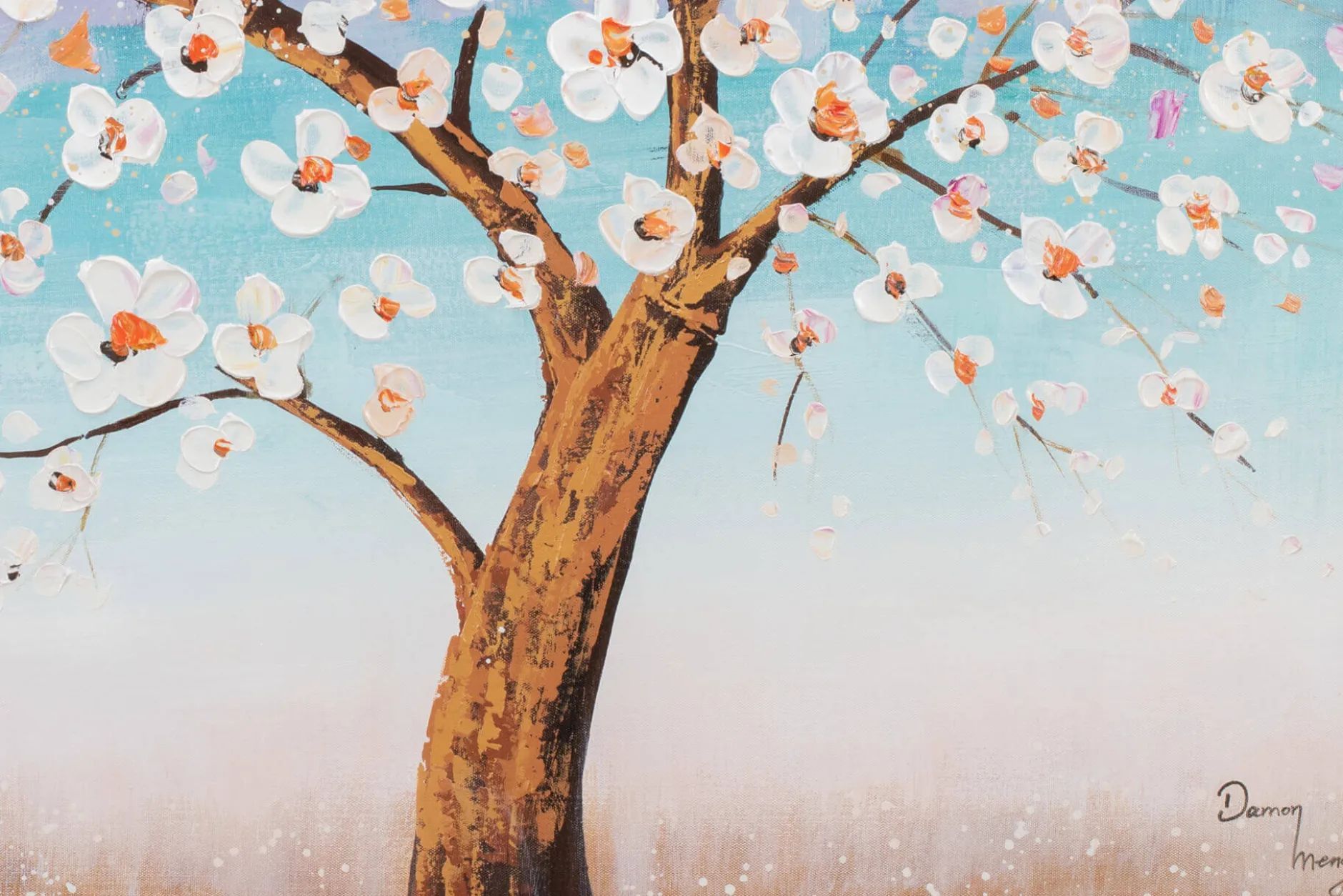 Handgemaltes Gemälde 'Frühlingsabend' 120x60cm | inkl. Echtheitszertifikat