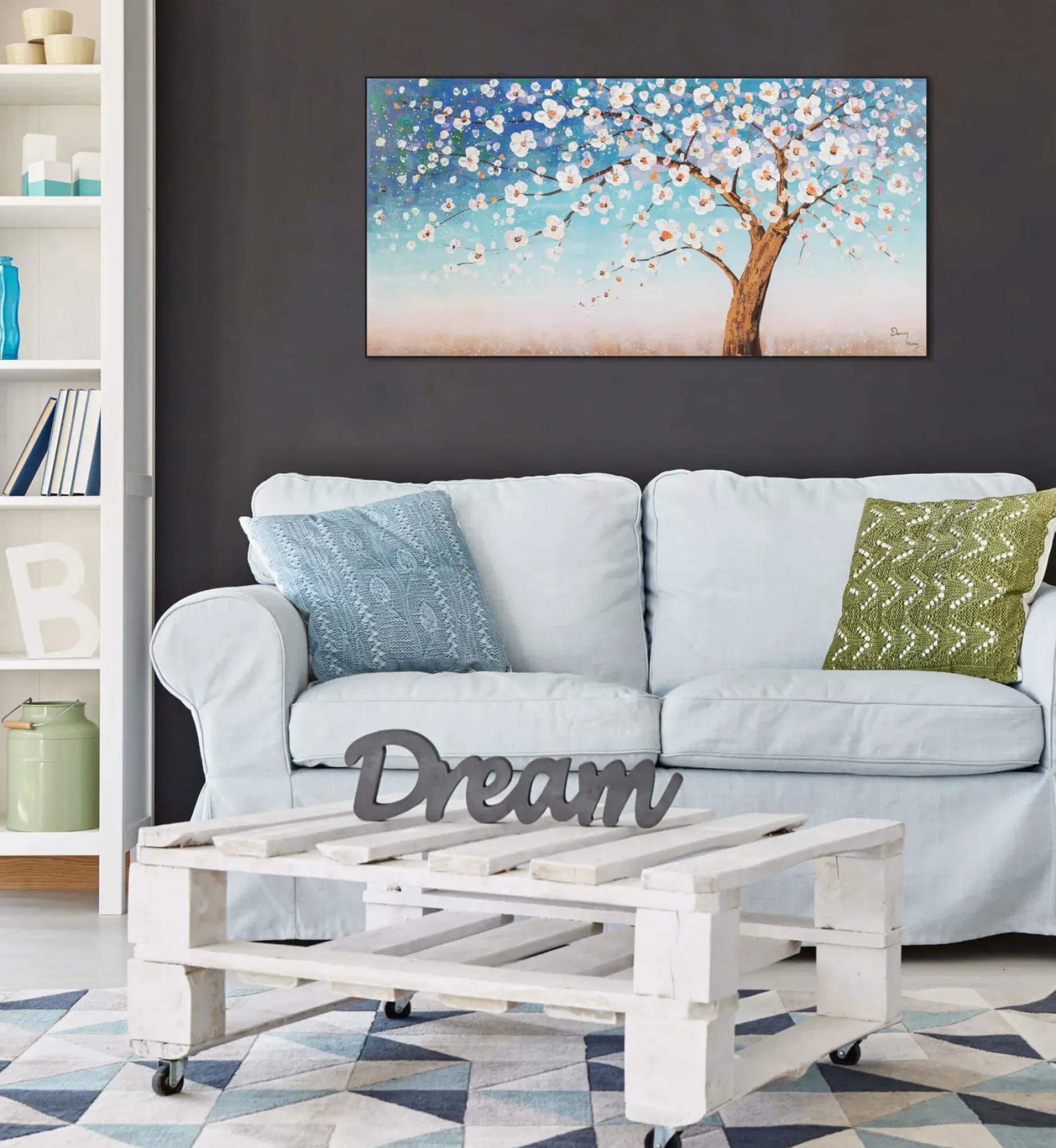 Handgemaltes Gemälde 'Frühlingsabend' 120x60cm | inkl. Echtheitszertifikat
