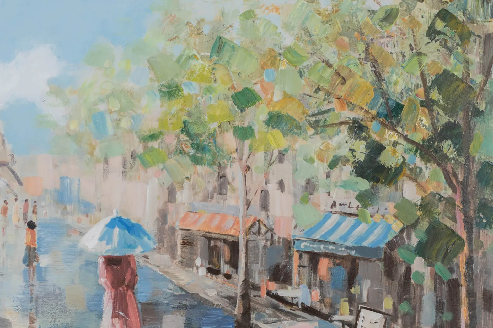 Handgemaltes Gemälde 'Frühling in Paris' 120x60cm | inkl. Echtheitszertifikat