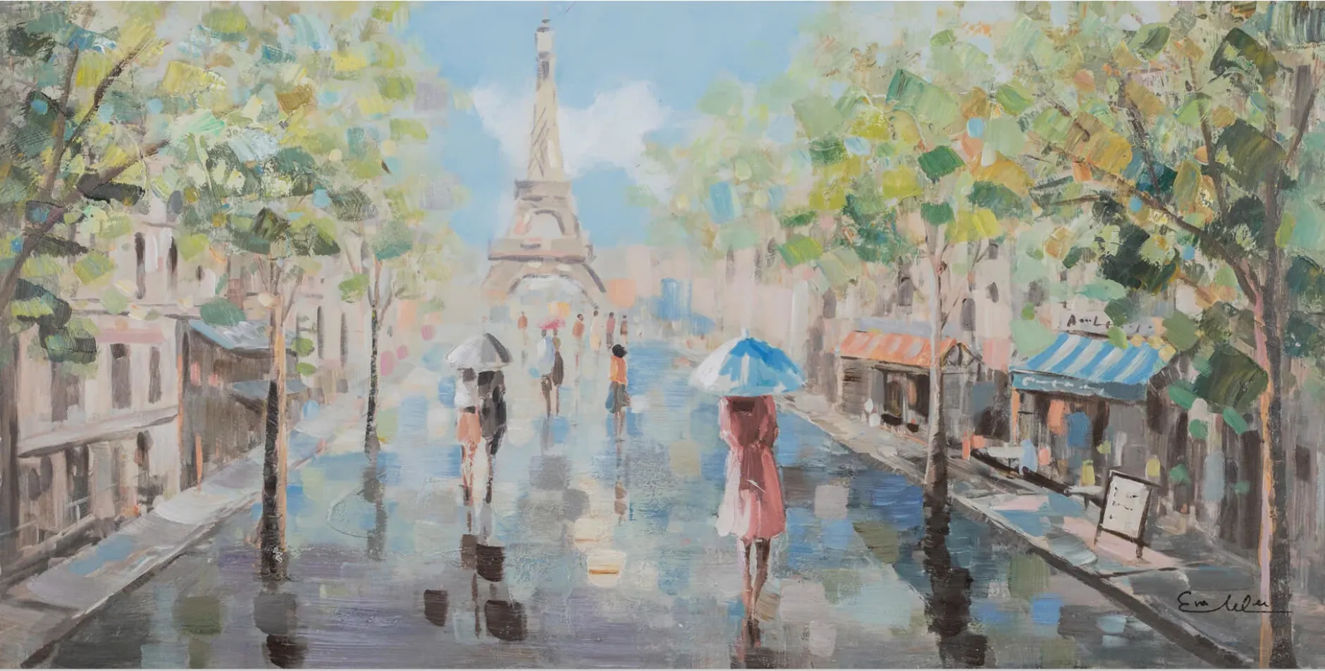 Handgemaltes Gemälde 'Frühling in Paris' 120x60cm | inkl. Echtheitszertifikat