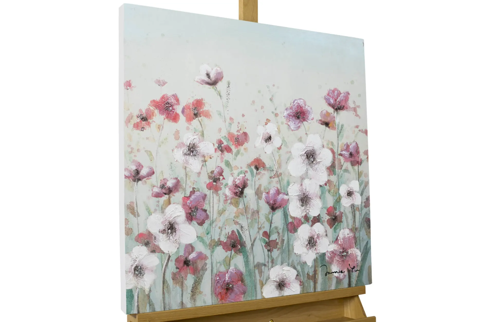 Handgemaltes Gemälde 'Frühlingswiese' 60x60cm | inkl. Echtheitszertifikat