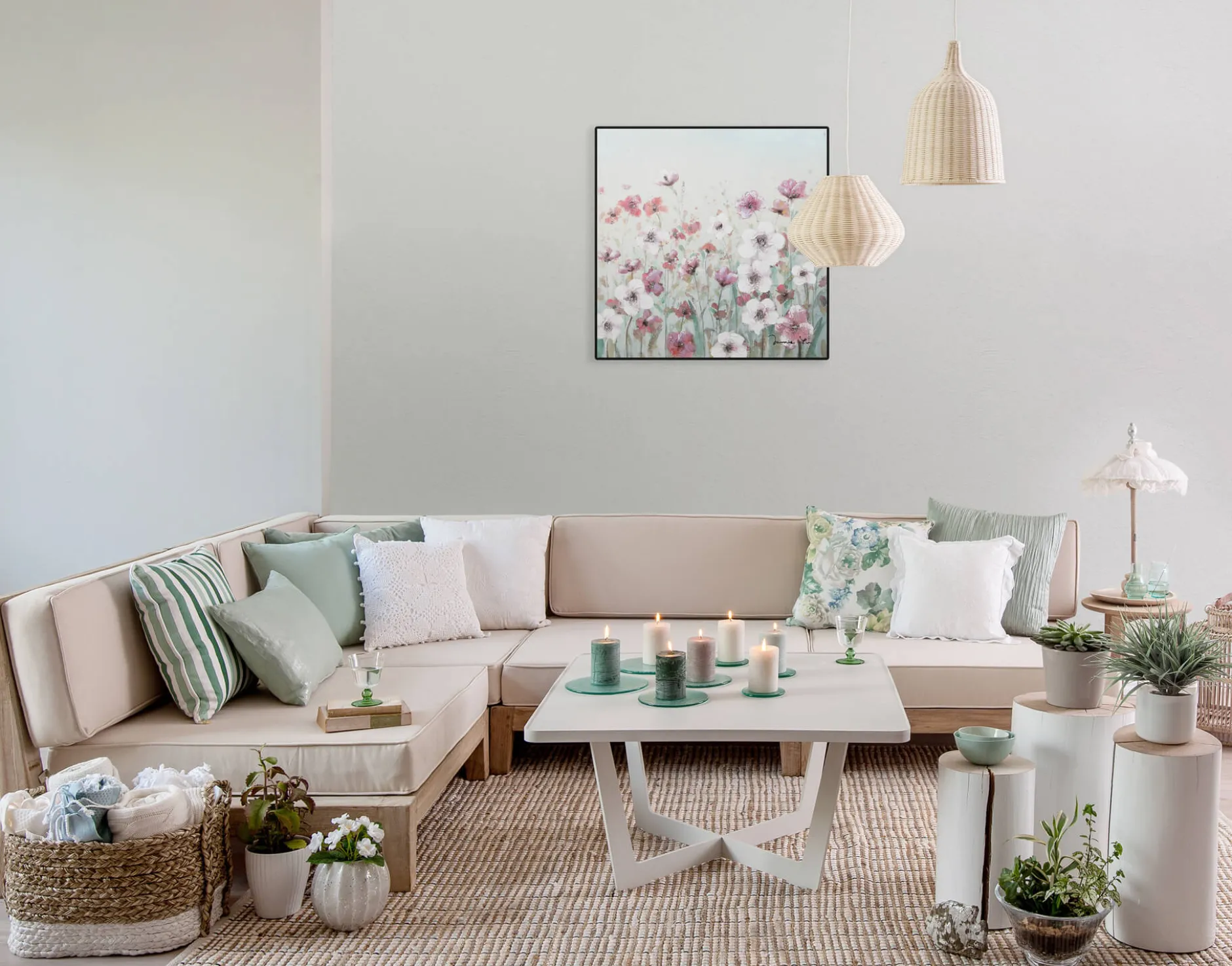 Handgemaltes Gemälde 'Frühlingswiese' 60x60cm | inkl. Echtheitszertifikat