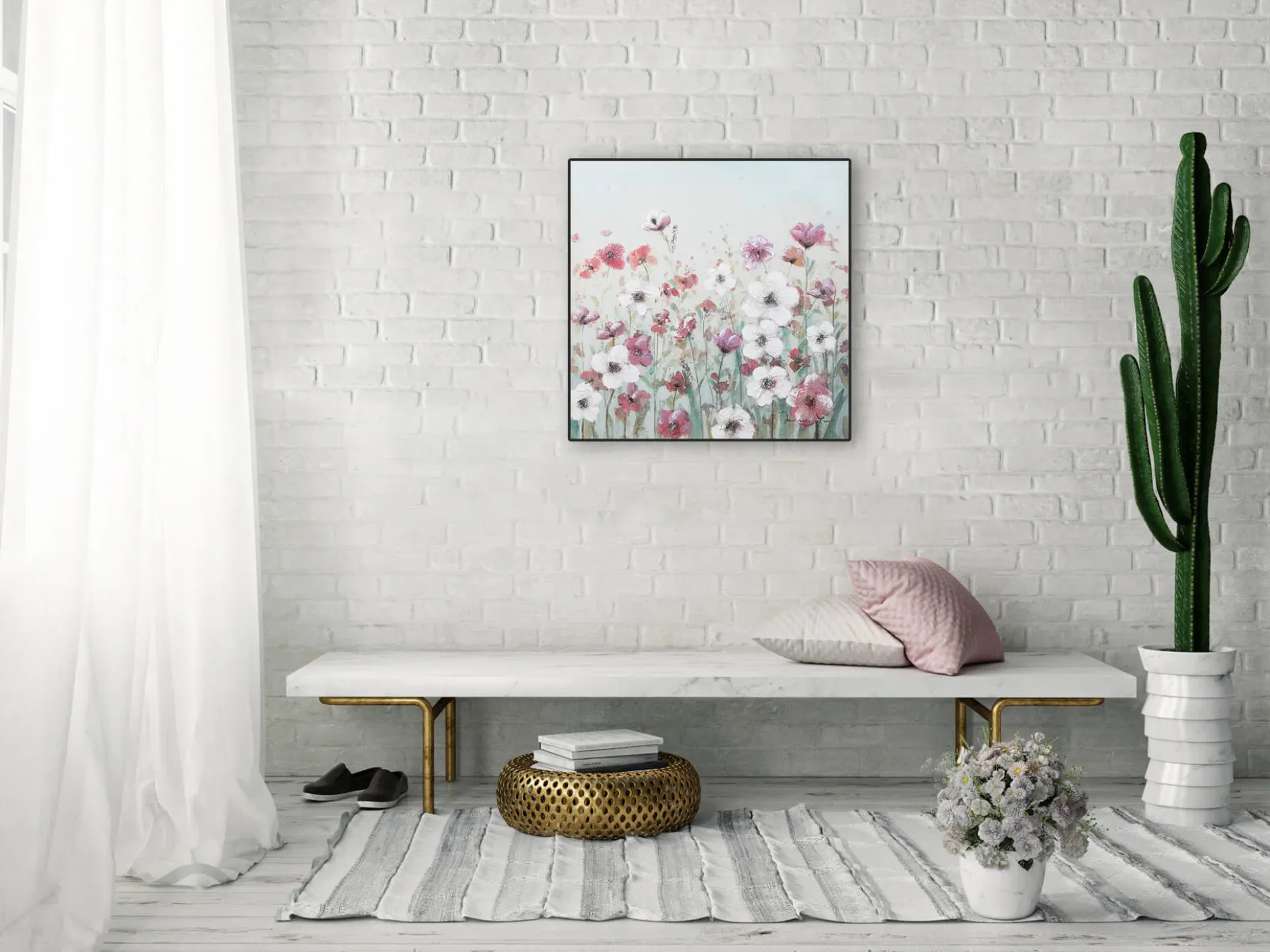 Handgemaltes Gemälde 'Frühlingswiese' 60x60cm | inkl. Echtheitszertifikat