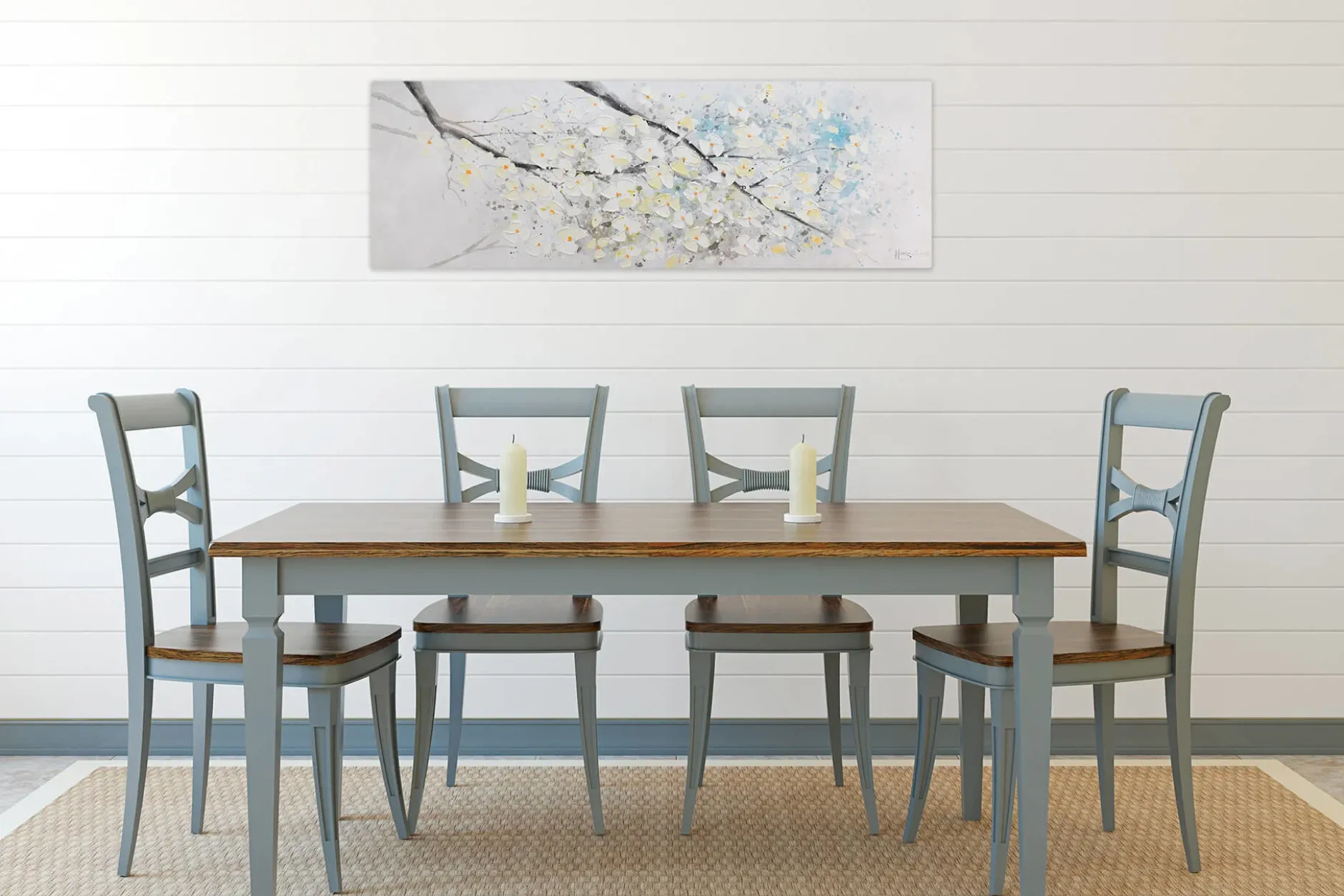 Handgemaltes Gemälde 'Frühlingsbeginn' 150x50cm | inkl. Echtheitszertifikat