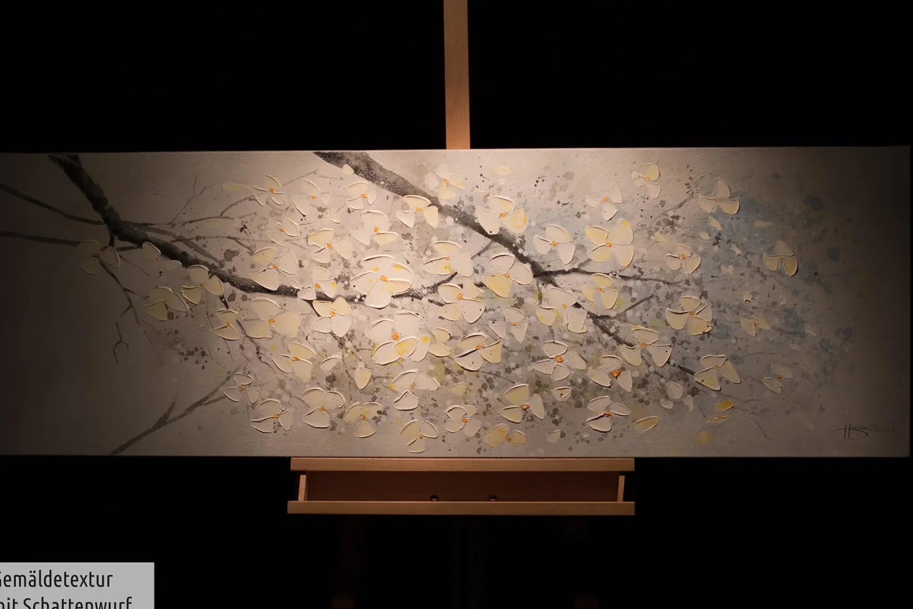Handgemaltes Gemälde 'Frühlingsbeginn' 150x50cm | inkl. Echtheitszertifikat