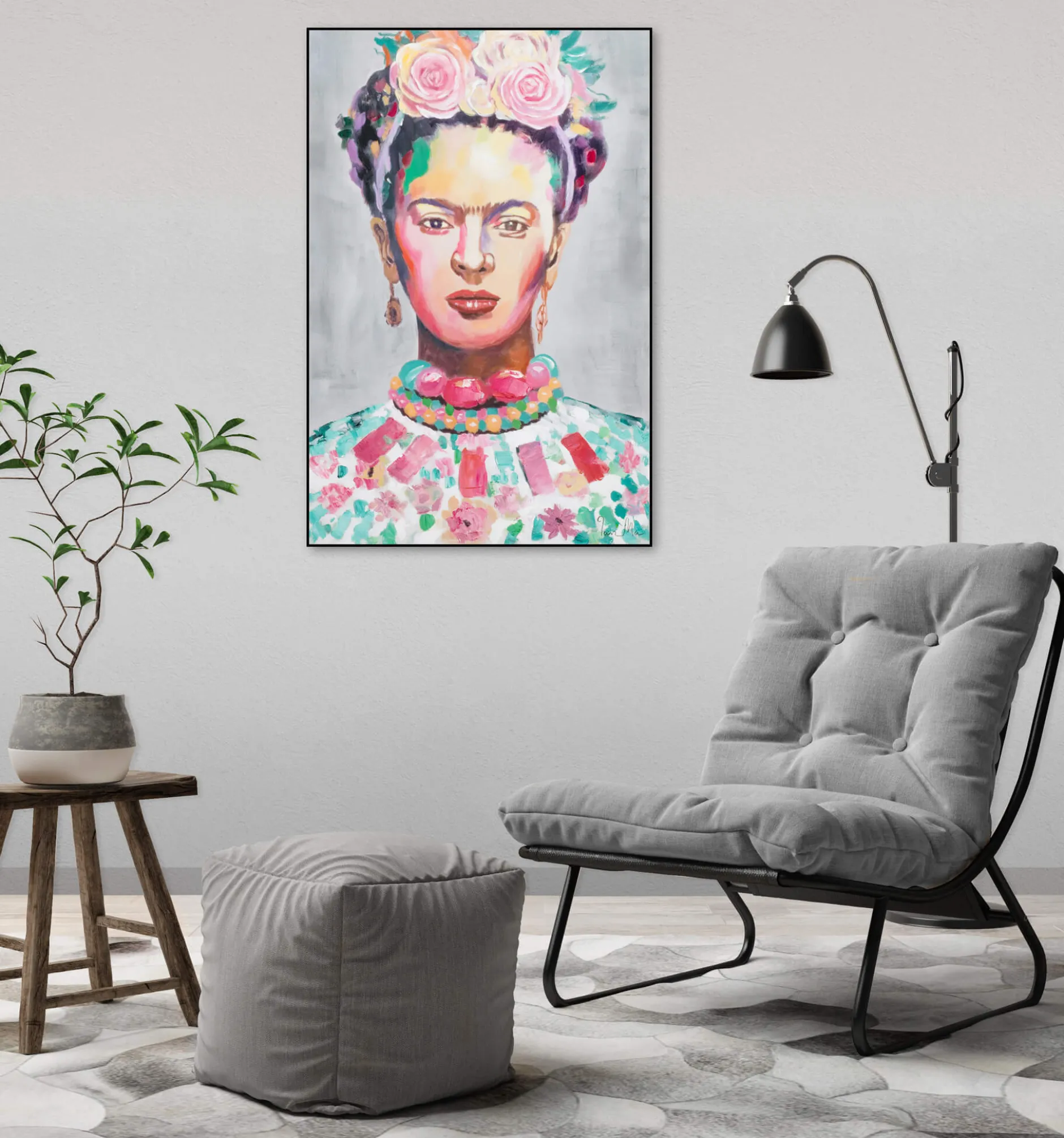 Handgemaltes Gemälde 'Frida' 60x90cm | inkl. Echtheitszertifikat