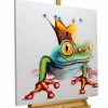 Handgemaltes Gemälde 'Froschkönig' 80x80cm | inkl. Echtheitszertifikat