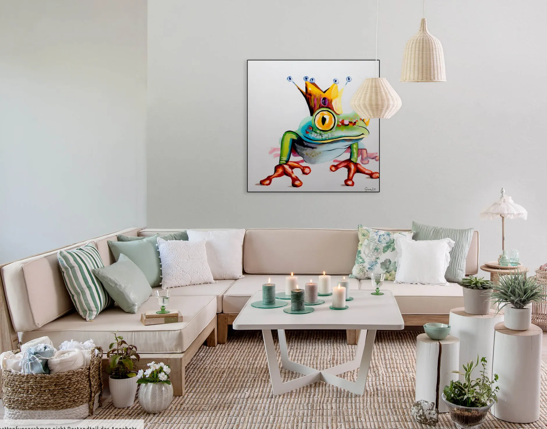 Handgemaltes Gemälde 'Froschkönig' 80x80cm | inkl. Echtheitszertifikat
