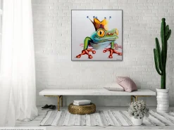 Handgemaltes Gemälde 'Froschkönig' 80x80cm | inkl. Echtheitszertifikat
