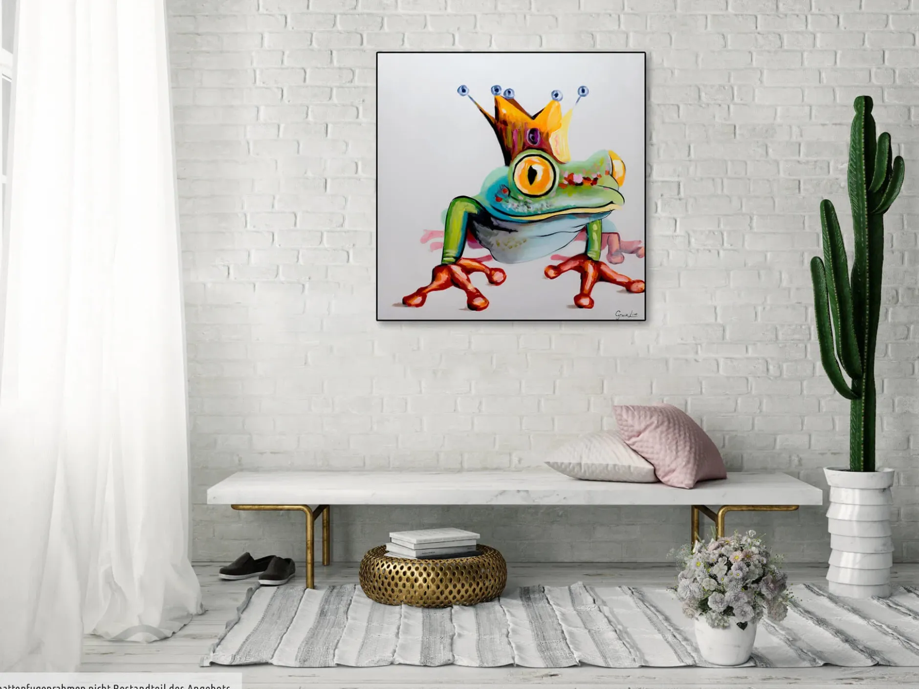Handgemaltes Gemälde 'Froschkönig' 80x80cm | inkl. Echtheitszertifikat