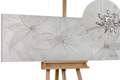 Handgemaltes Gemälde 'Frozen Flowers' 150x50cm | inkl. Echtheitszertifikat