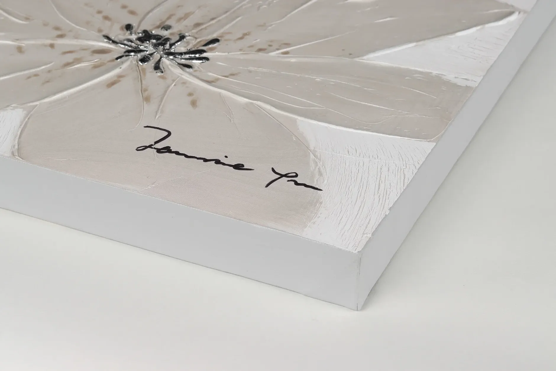 Handgemaltes Gemälde 'Frozen Flowers' 150x50cm | inkl. Echtheitszertifikat