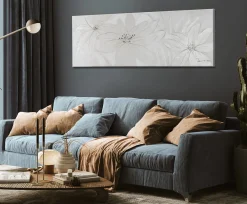 Handgemaltes Gemälde 'Frozen Flowers' 150x50cm | inkl. Echtheitszertifikat