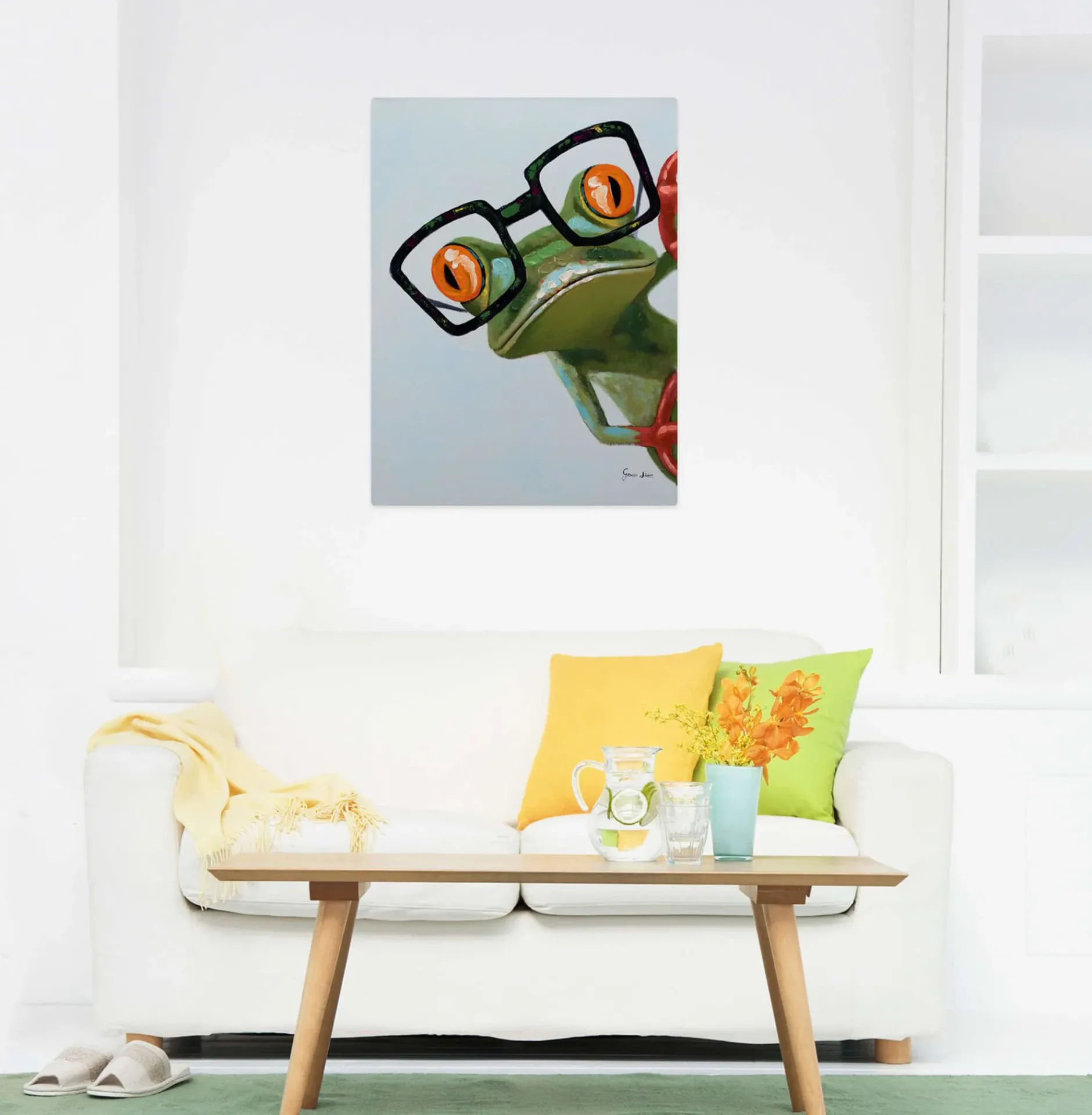 Handgemaltes Gemälde 'Funky Frog' 60x80cm | inkl. Echtheitszertifikat