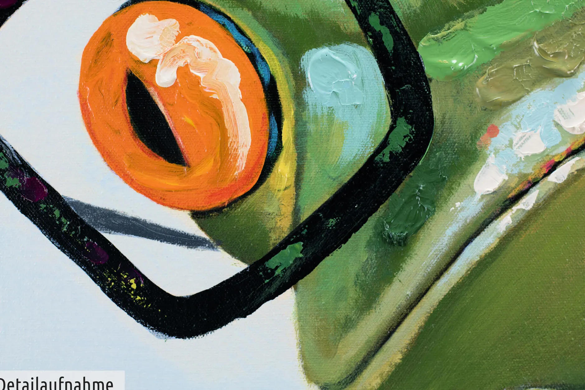 Handgemaltes Gemälde 'Funky Frog' 60x80cm | inkl. Echtheitszertifikat