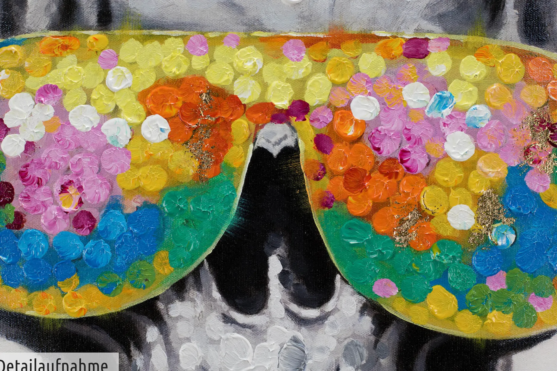 Handgemaltes Gemälde 'Funky Totenkopf' 80x80cm | inkl. Echtheitszertifikat