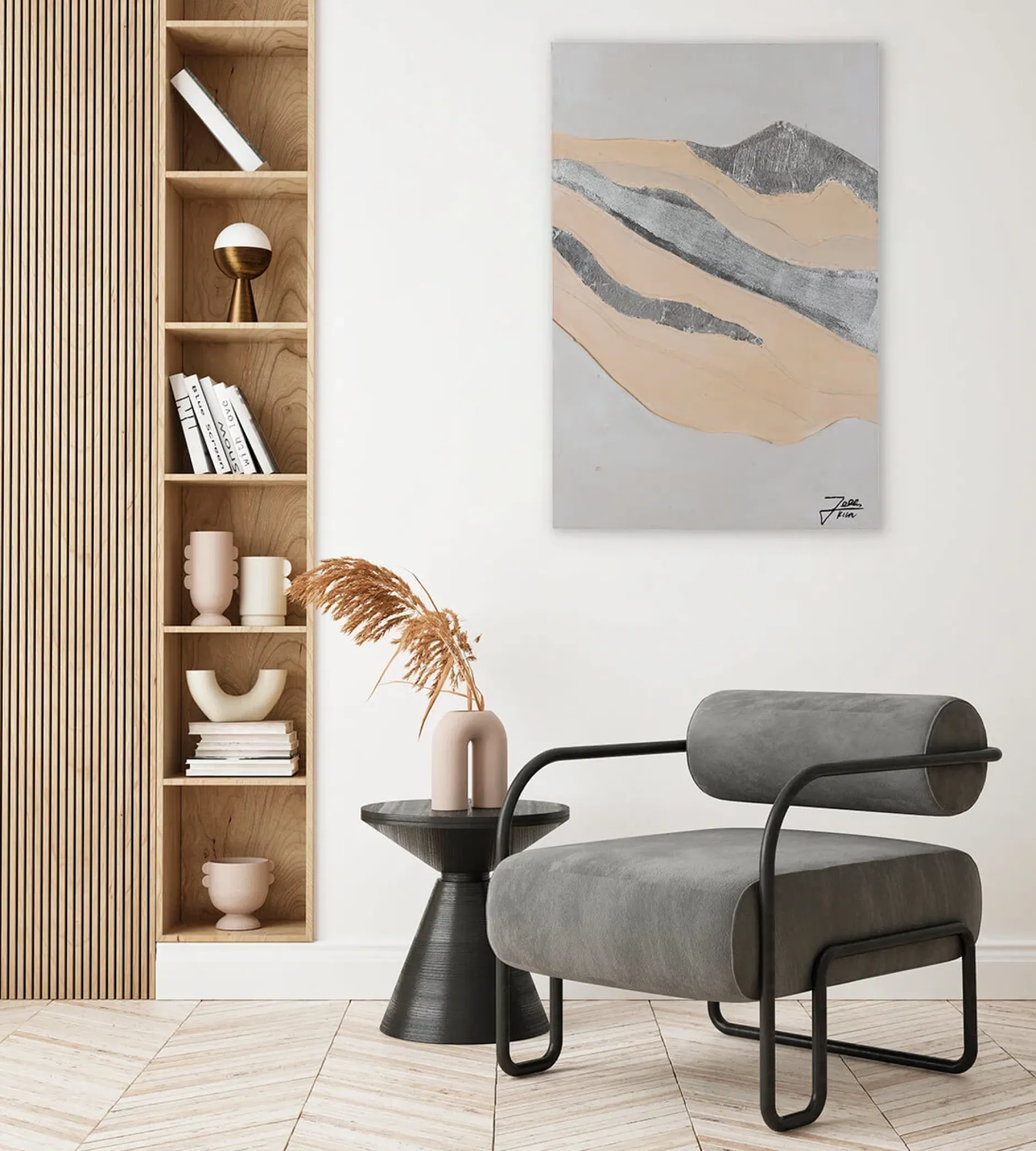 Handgemaltes Gemälde 'Gebirge im Morgenlicht' 60x90cm | inkl. Echtheitszertifikat