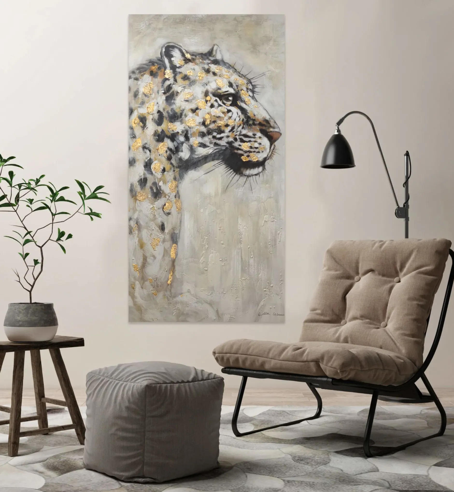 Handgemaltes Gemälde 'Gefährliche Anmut' 62,5x122,5cm | inkl. Echtheitszertifikat