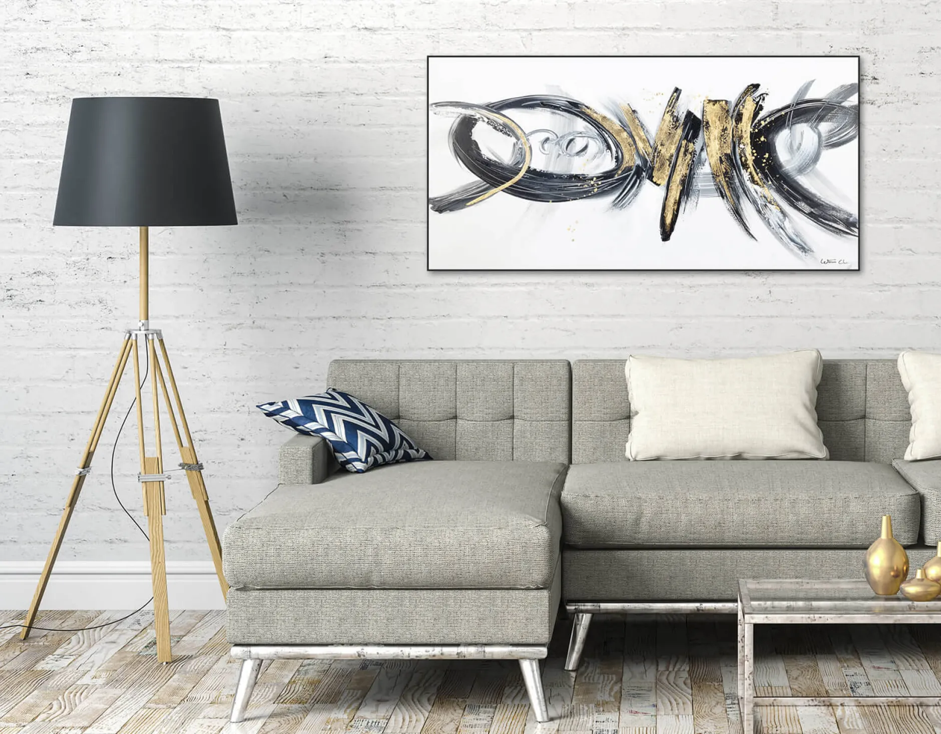 Handgemaltes Gemälde 'Geheime Botschaft' 120x60cm | inkl. Echtheitszertifikat