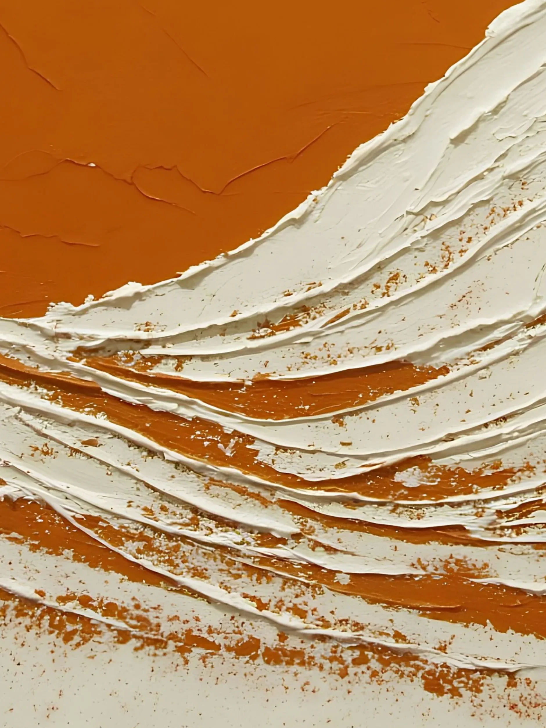Handgemaltes Gemälde 'Geschichtete Orange Welle' | Echtheitszertifikat inklusive