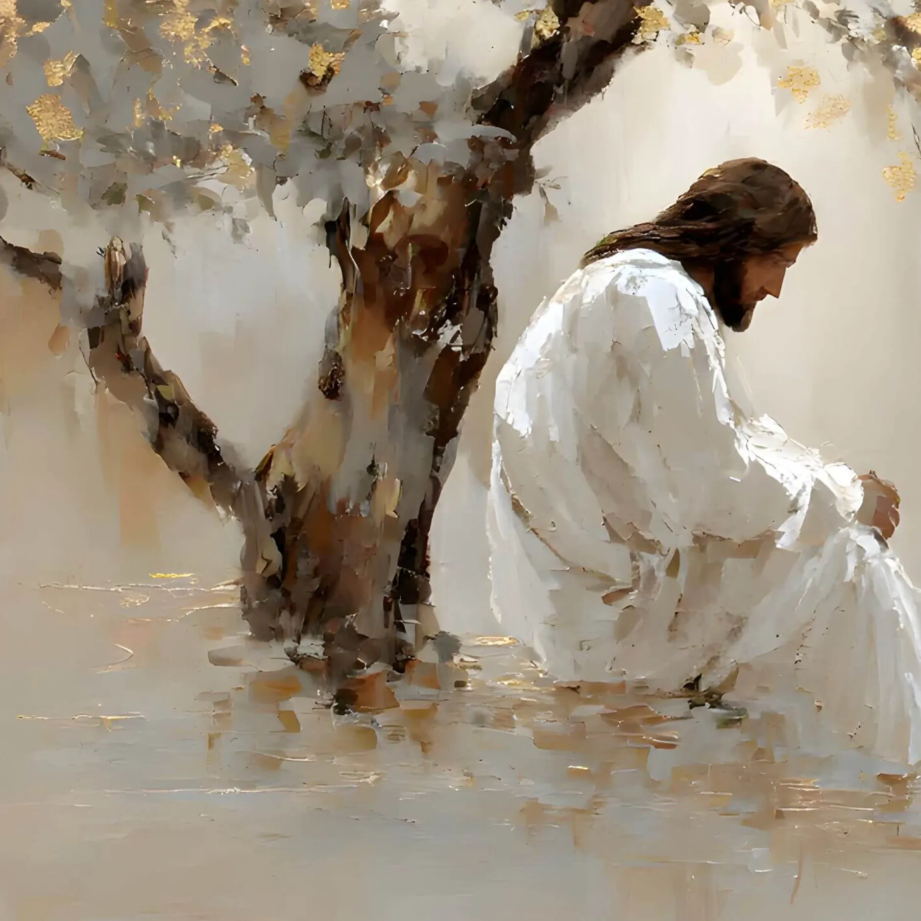 Handgemaltes Gemälde 'Gethsemane – im Stillens' | Echtheitszertifikat inklusive