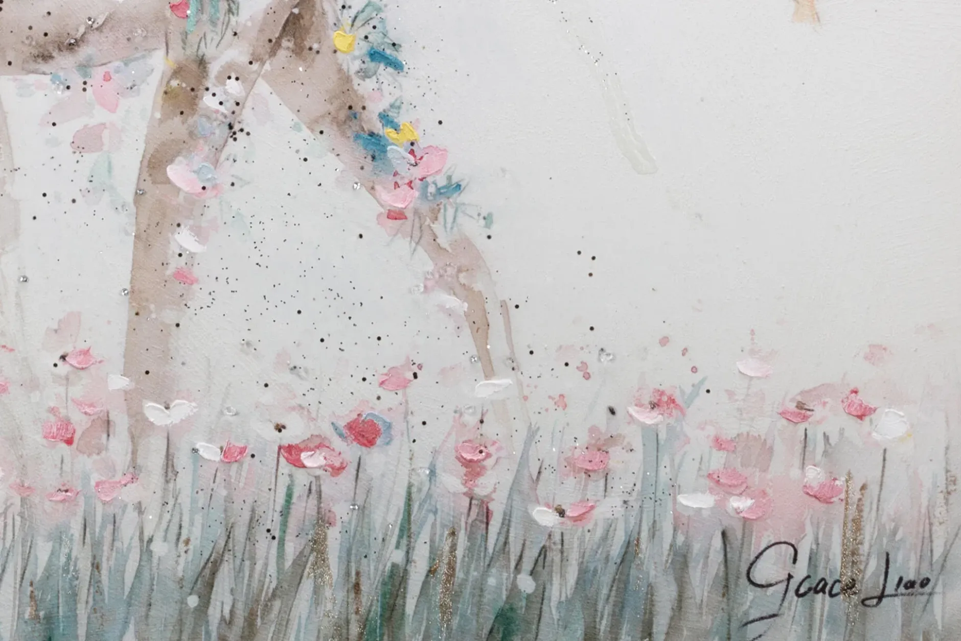 Handgemaltes Gemälde 'Giraffe Princess' 75x100cm | inkl. Echtheitszertifikat
