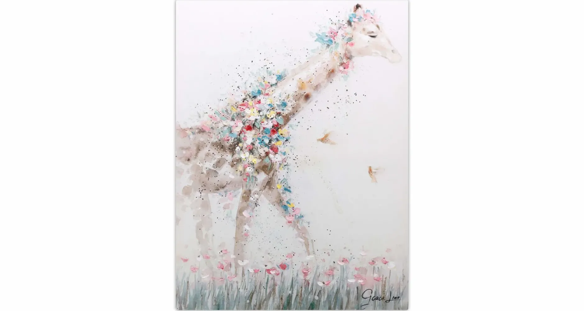 Handgemaltes Gemälde 'Giraffe Princess' 75x100cm | inkl. Echtheitszertifikat