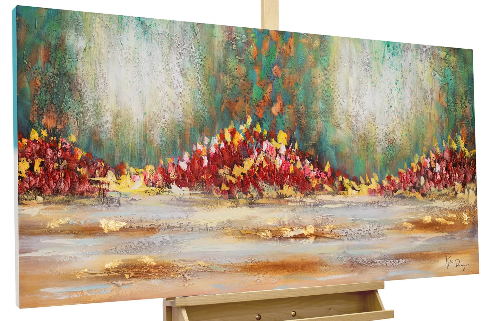 Handgemaltes Gemälde 'Girdle of Flowers' 120x60cm | inkl. Echtheitszertifikat