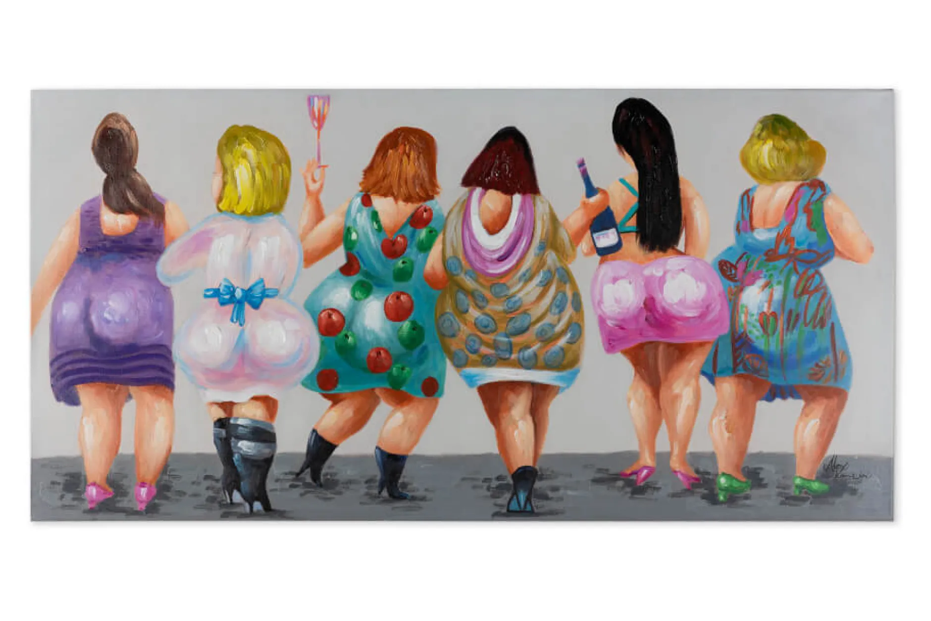 Handgemaltes Gemälde 'Girls Night' 120x60cm | inkl. Echtheitszertifikat