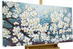 Handgemaltes Gemälde 'Glamour in White' 140x70cm | inkl. Echtheitszertifikat