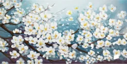 Handgemaltes Gemälde 'Glamour in White' 140x70cm | inkl. Echtheitszertifikat