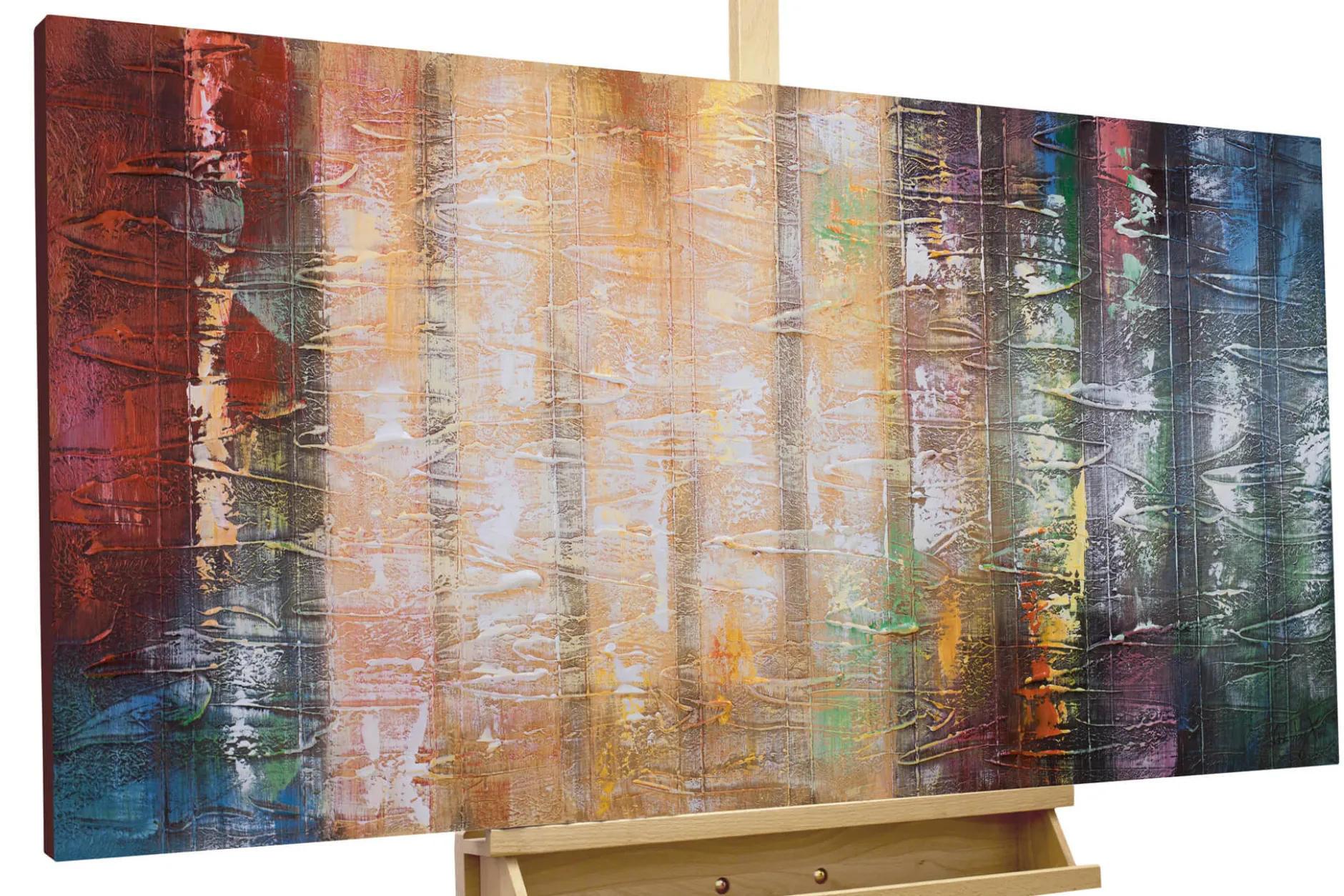 Handgemaltes Gemälde 'Gleaming Colours' 120x60cm | inkl. Echtheitszertifikat