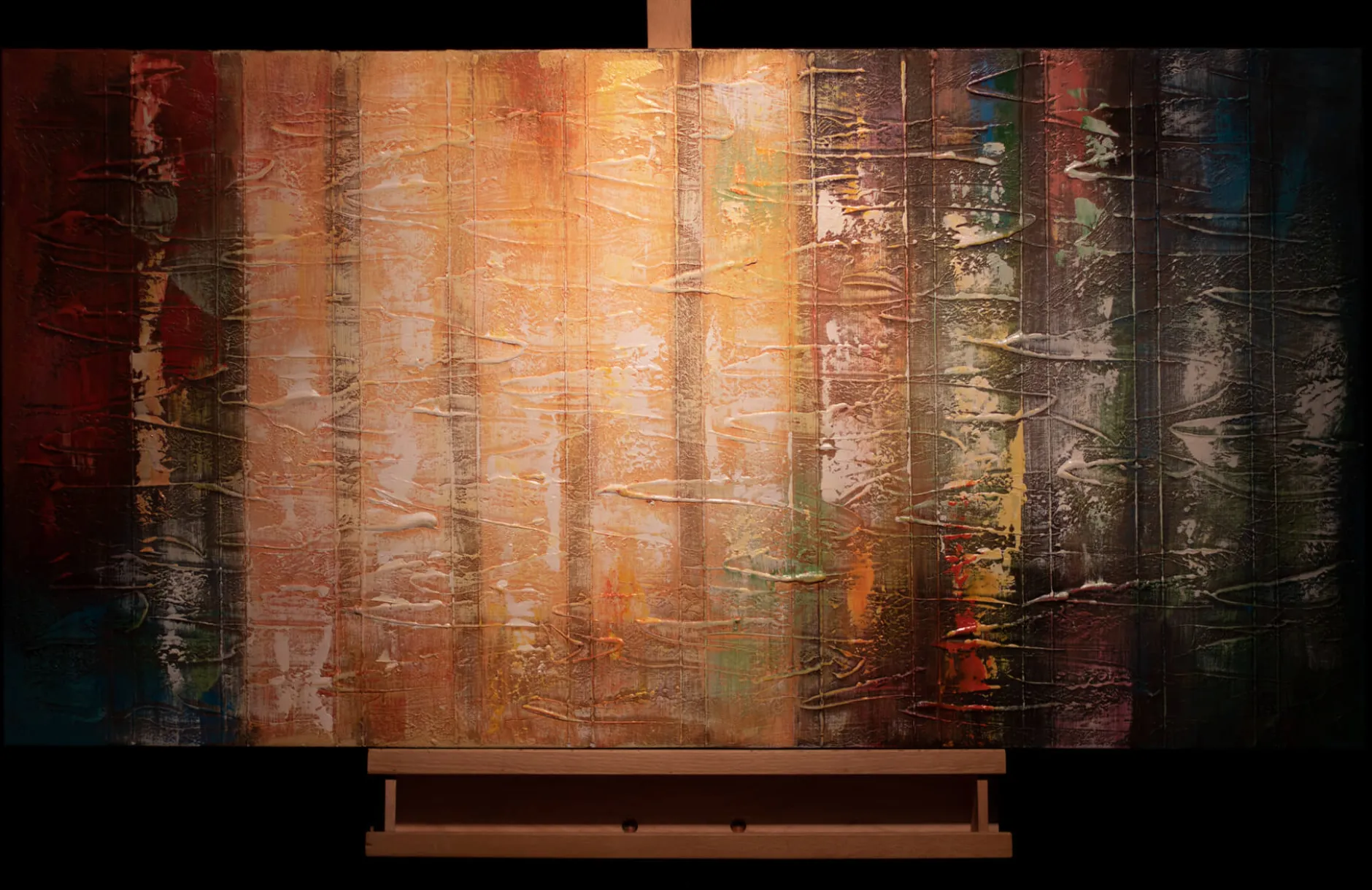 Handgemaltes Gemälde 'Gleaming Colours' 120x60cm | inkl. Echtheitszertifikat