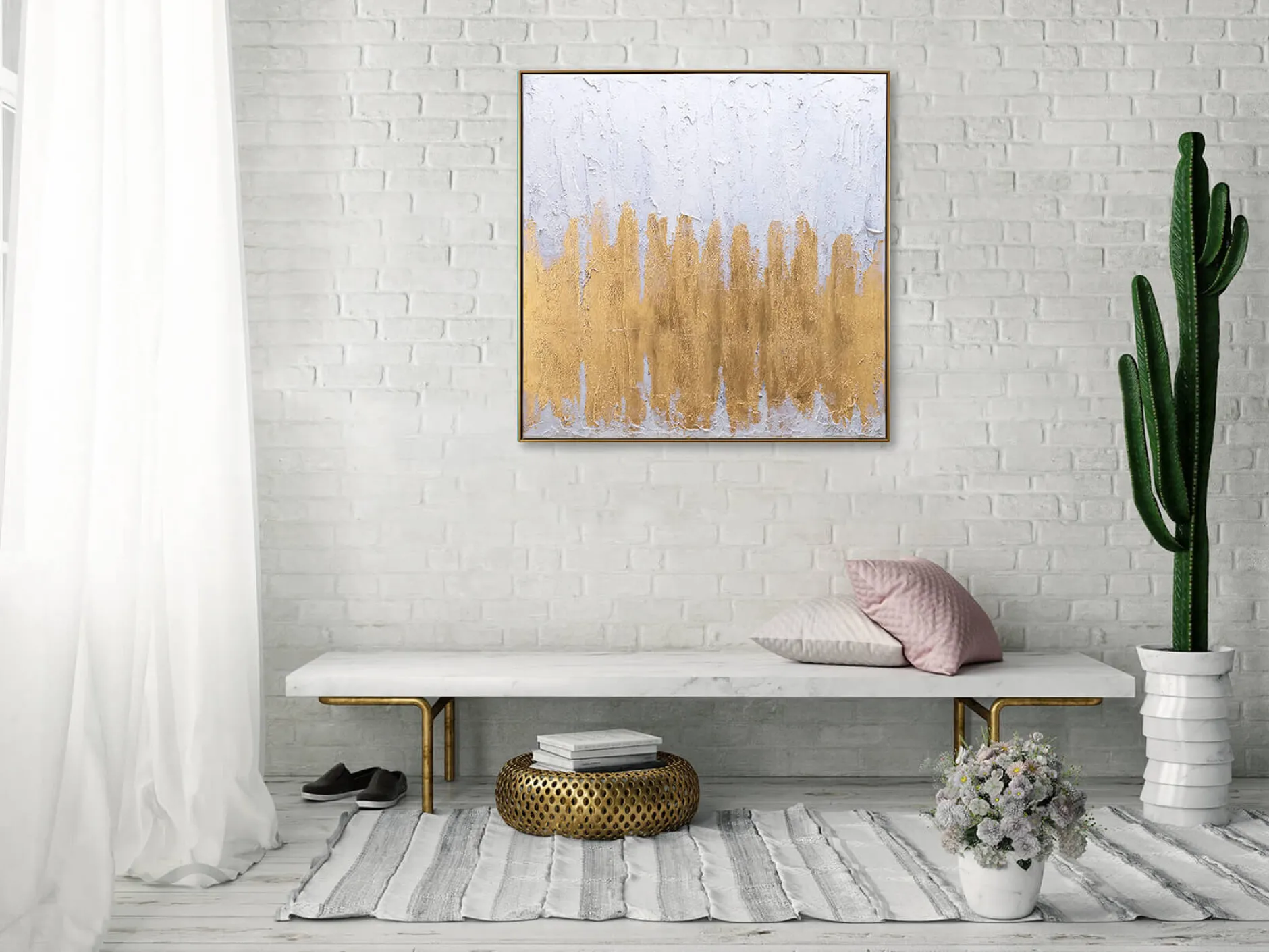 Handgemaltes Gemälde 'Gleaming Hope' 80x80cm | inkl. Echtheitszertifikat