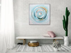 Handgemaltes Gemälde 'Gleaming Swirl' 80x80cm | inkl. Echtheitszertifikat