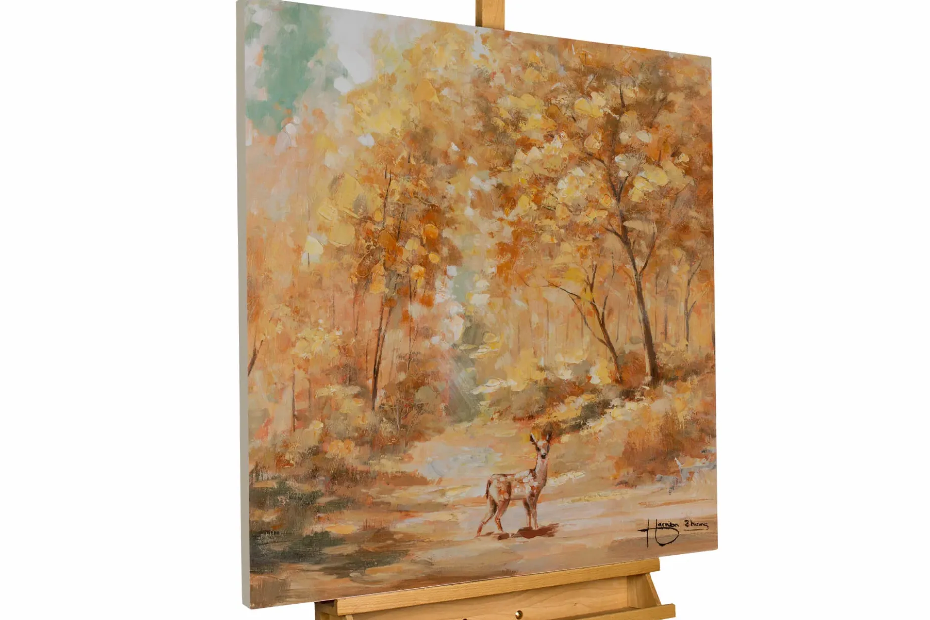 Handgemaltes Gemälde 'Golden Clearing' 60x60cm | inkl. Echtheitszertifikat