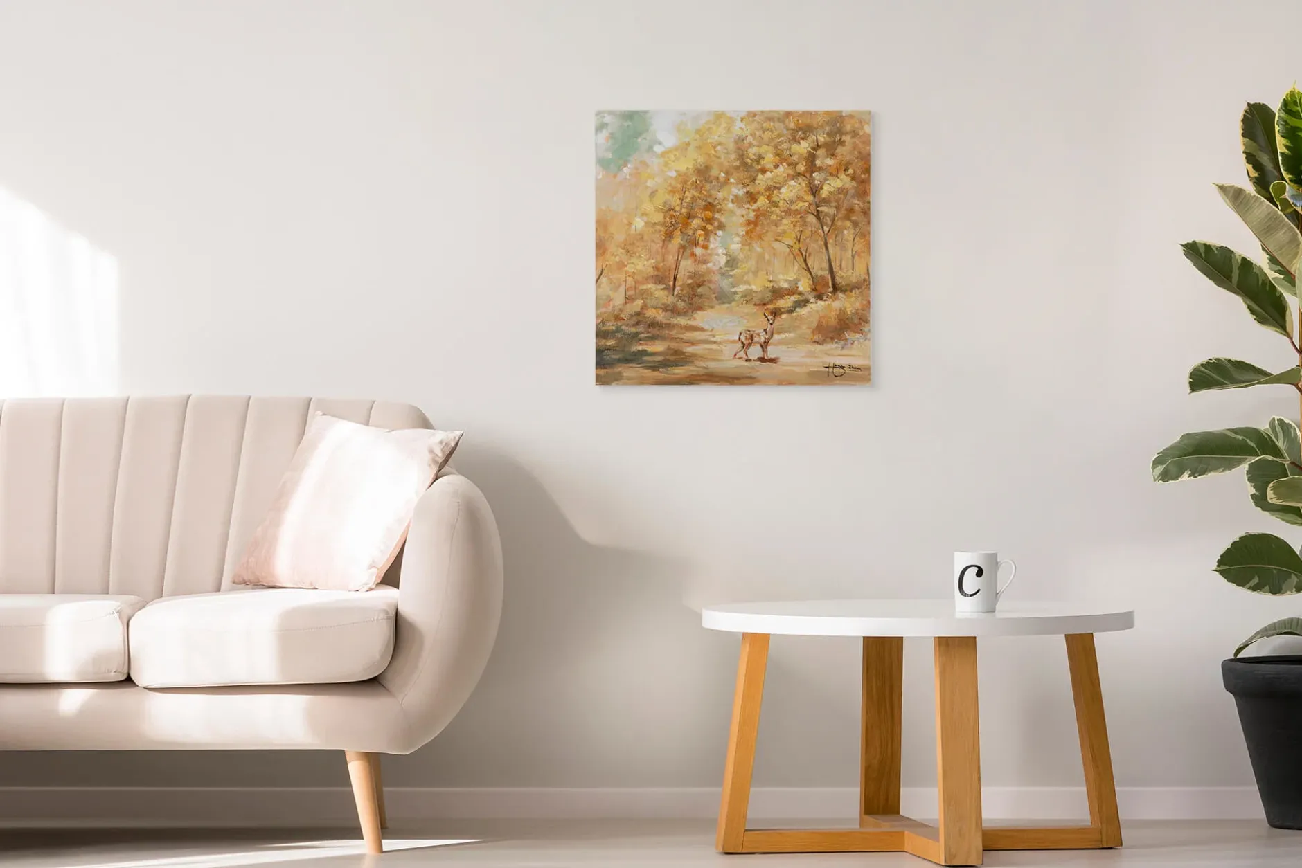 Handgemaltes Gemälde 'Golden Clearing' 60x60cm | inkl. Echtheitszertifikat