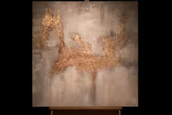 Handgemaltes Gemälde 'Goldene Flügel' 80x80cm | inkl. Echtheitszertifikat