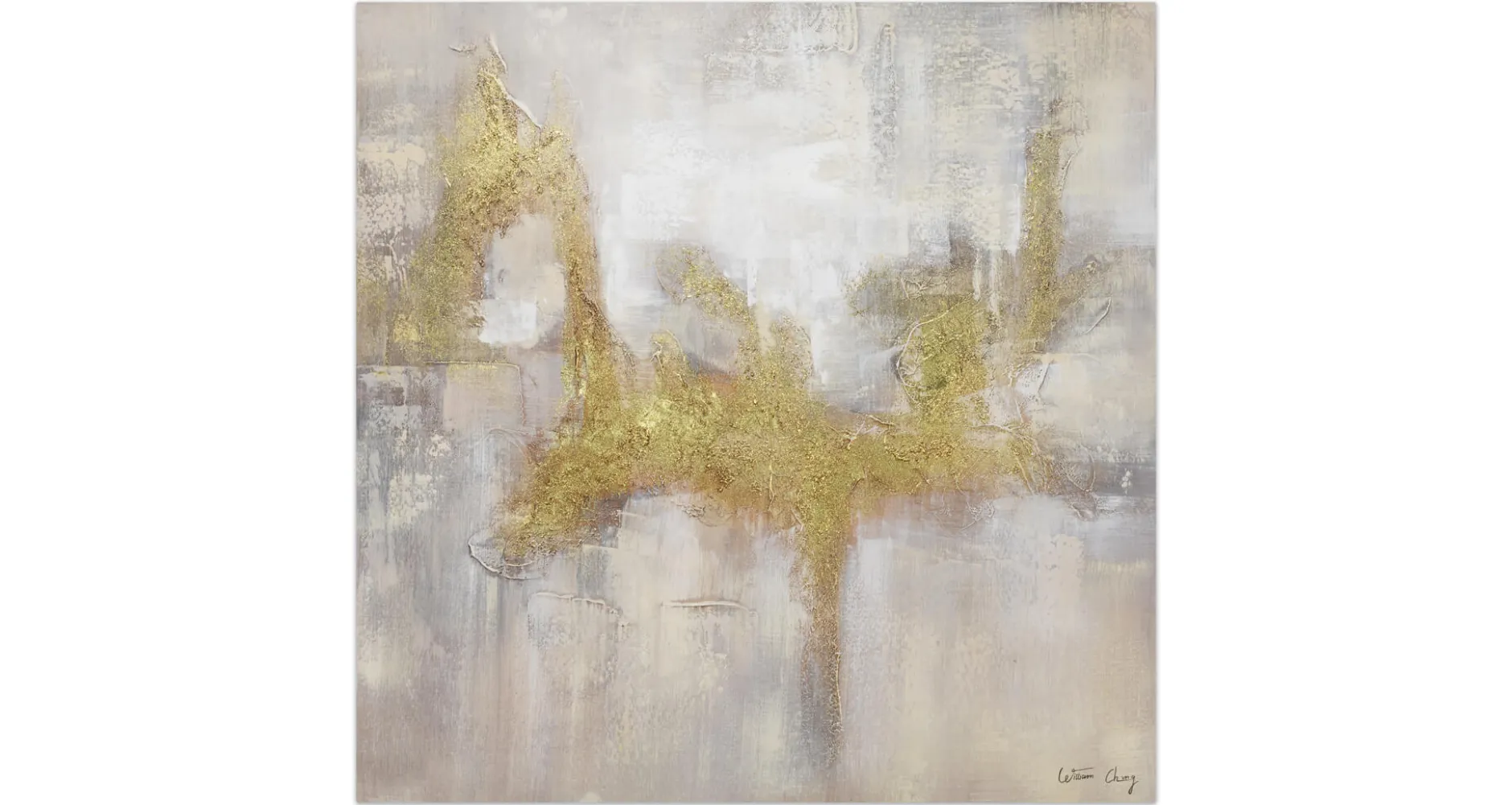 Handgemaltes Gemälde 'Goldene Flügel' 80x80cm | inkl. Echtheitszertifikat