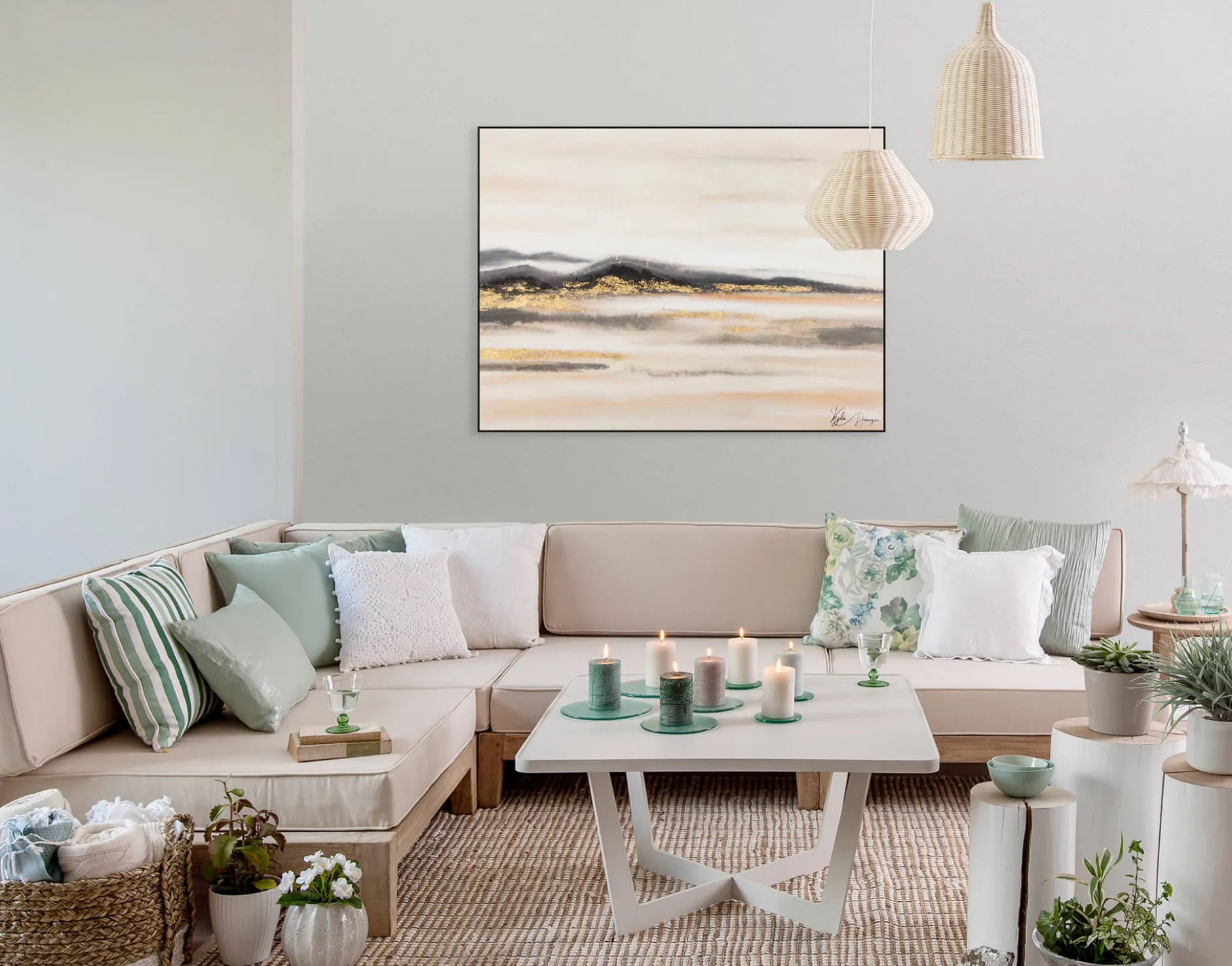 Handgemaltes Gemälde 'Goldene Steppe' 100x75cm | inkl. Echtheitszertifikat
