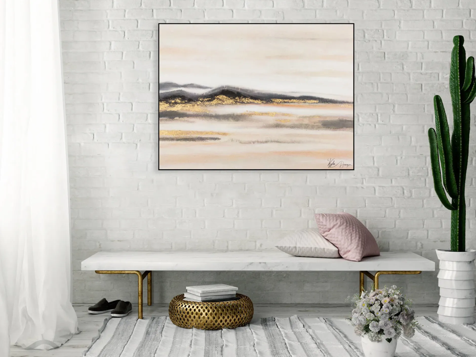 Handgemaltes Gemälde 'Goldene Steppe' 100x75cm | inkl. Echtheitszertifikat