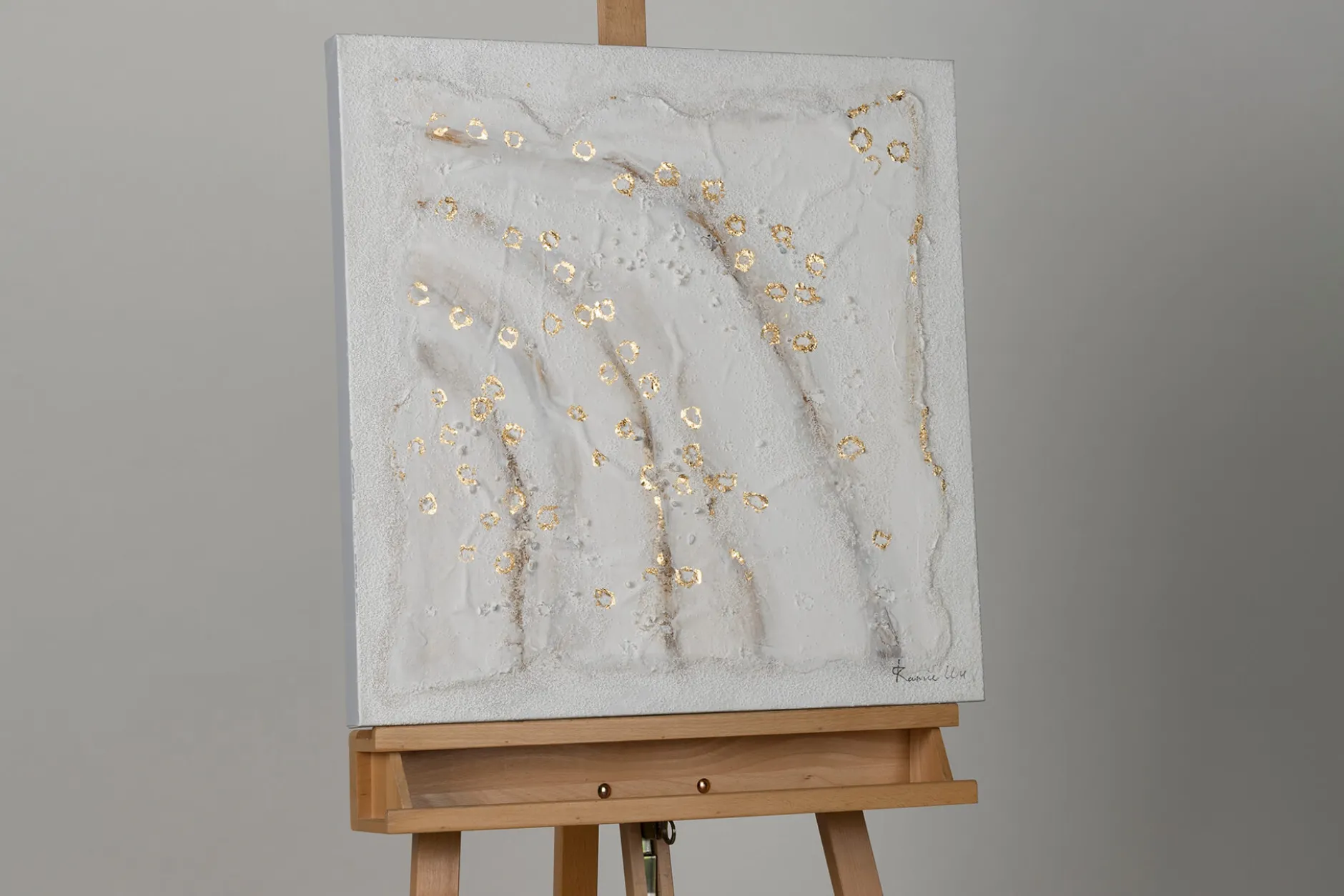 Handgemaltes Gemälde 'Goldene Schaumkronen' 60x60cm | inkl. Echtheitszertifikat