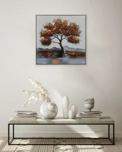Handgemaltes Gemälde 'Goldener Oktober' 80x80cm | inkl. Echtheitszertifikat