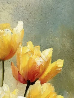 Handgemaltes Gemälde 'Goldene Tulpen' | Echtheitszertifikat inklusive