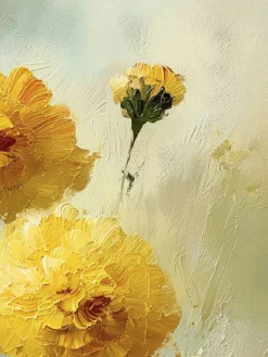 Handgemaltes Gemälde 'Goldene Ringelblumen' | Echtheitszertifikat inklusive